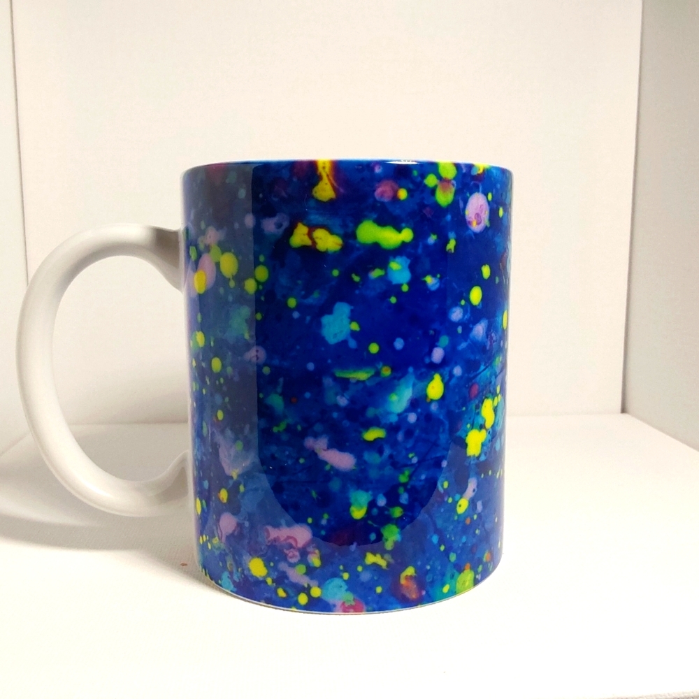 Hand Made- Fun Spatter Color- coffee mug - New - Dishwasher Safe